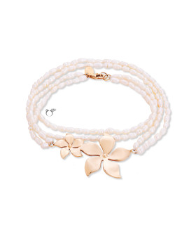 دستبند 2 گل باروک ریز