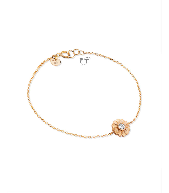 دستبند گل بابونه نگینی زنجیری