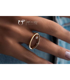 انگشتر بیضی تک نگین-گالری شیدا مجد