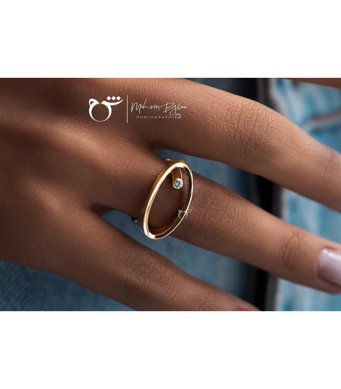 انگشتر بیضی تک نگین-گالری شیدا مجد