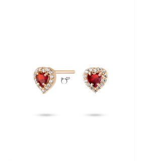 گوشواره قلب نگینی گارنت