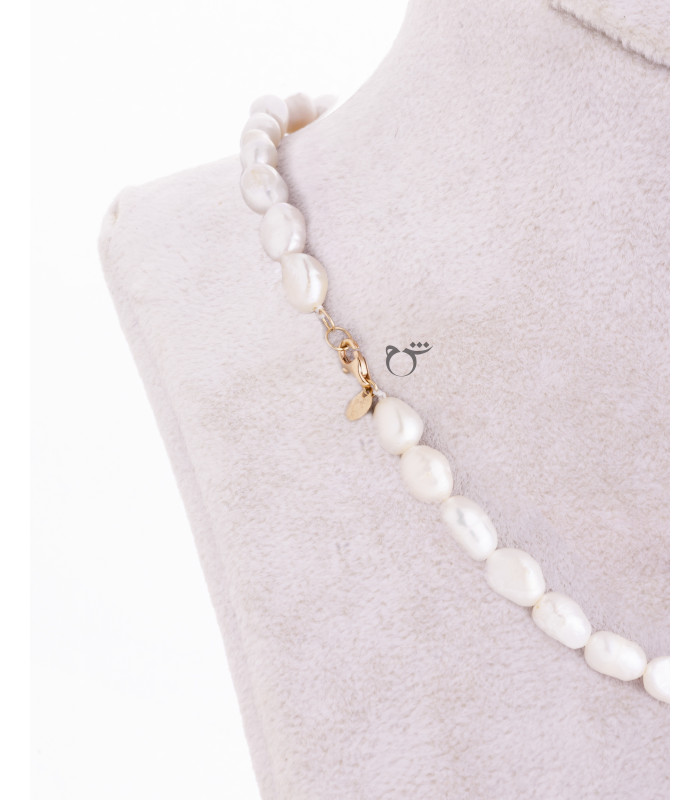 گردنبند 2 گل باروک سفید-گالری شیدا مجد