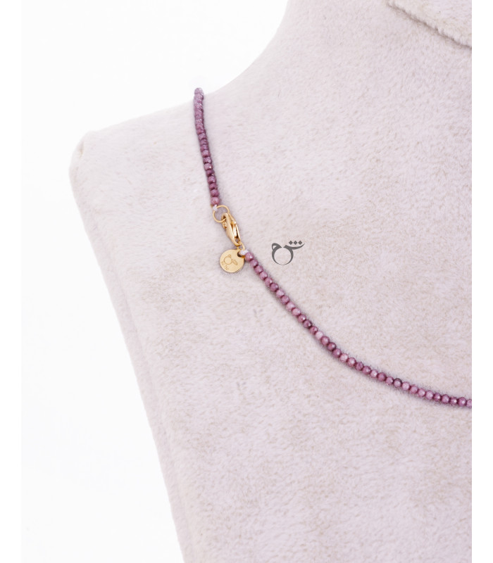 گردنبند اشک رز کوارتز سواروسکی پوست پیازی-گالری شیدا مجد