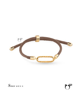 دستبند اووال یورمن بندی قهوه ای