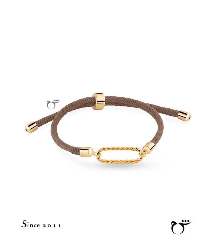 دستبند اووال یورمن بندی قهوه ای