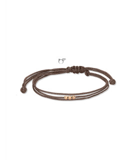 دستبند 3 البرنارد نخی لمه قهوه ای