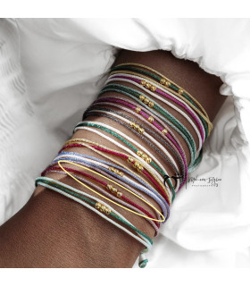 دستبند 3 البرنارد نخی لمه قرمز رزگلد-گالری شیدا مجد