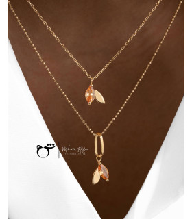 گردنبند برگ پاییزی-گالری شیدا مجد