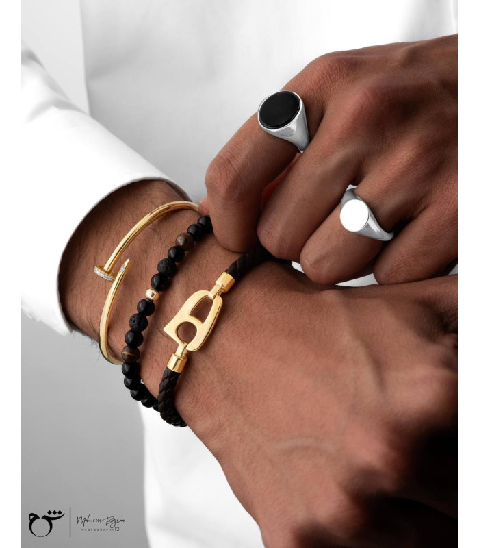 دستبند بنگل کارتیه میخ نگینی-گالری شیدا مجد