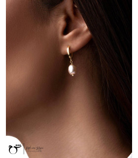 گوشواره حلقه ای طلا طرح دریا-گالری شیدا مجد