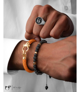 مردانه دستبند گوی سنگی براق-گالری شیدا مجد