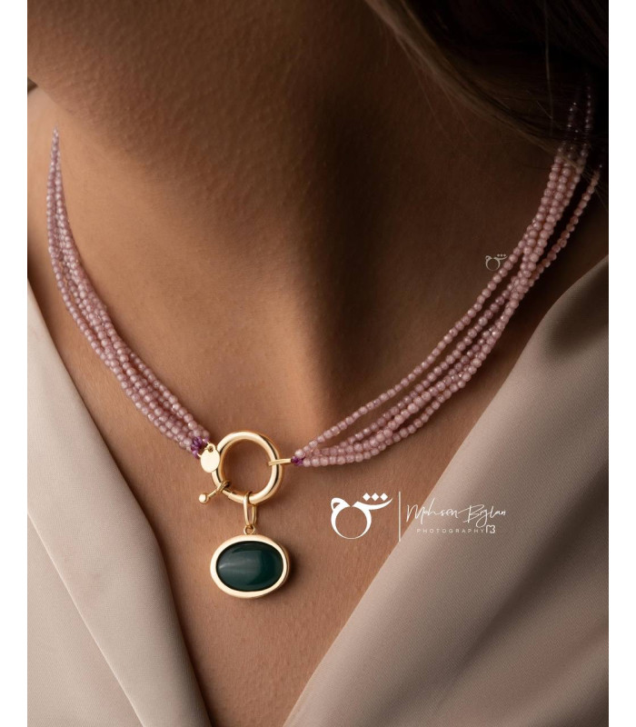 آویز بیضی یشم-گالری شیدا مجد