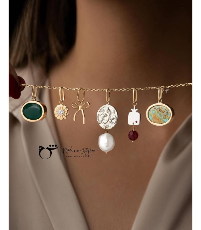 آویز گل بابونه نگینی-گالری شیدا مجد