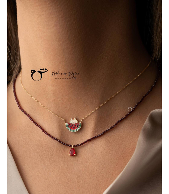 کودک گردنبند هندوانه میناکاری- گالری شیدا مجد