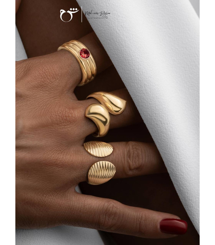 انگشتر سه رینگ گارنت-گالری شیدا مجد