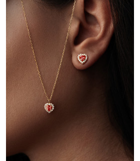 گردنبند قلب نگینی گارنت-گالری شیدا مجد