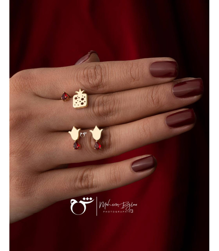 گوشواره انار و اشک گارنت ریز-گالری طلا شیدا مجد