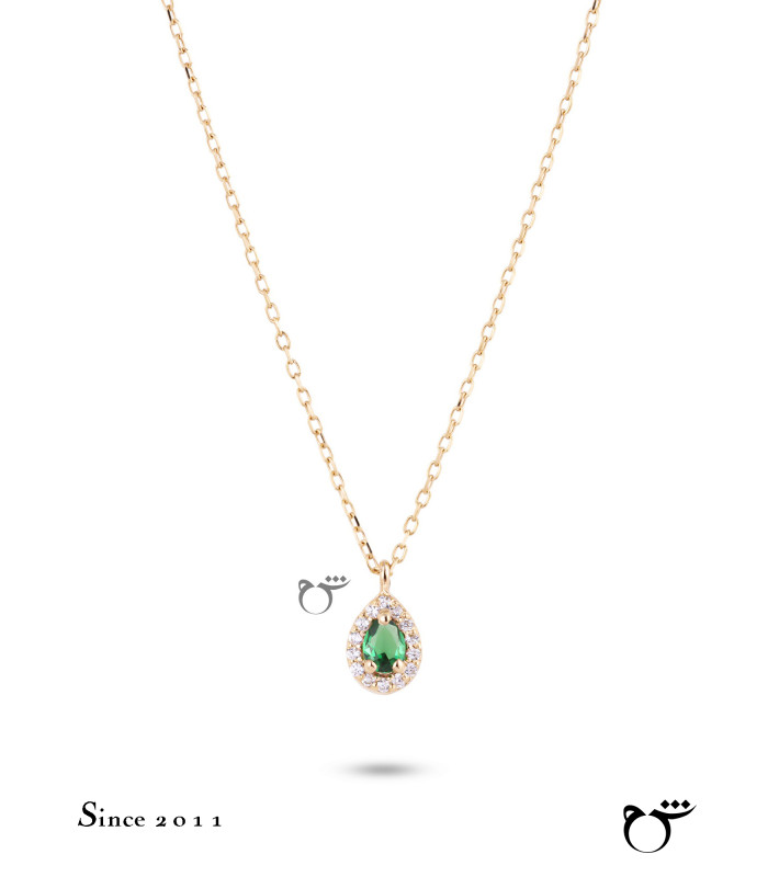 گردنبند اشک نگینی تورمالین (کوچک)