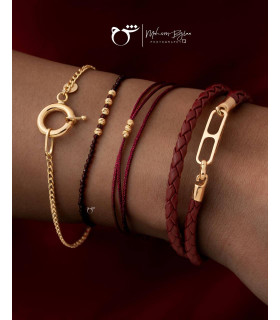 دستبند 3 البرنارد نخی لمه سرخابی-گالری شیدا مجد