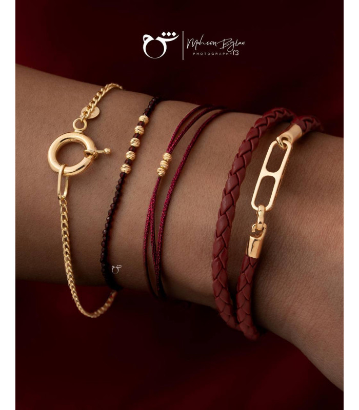 دستبند 3 البرنارد نخی لمه سرخابی-گالری شیدا مجد