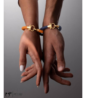 مردانه دستبند امگا ارجینال و چرم سورمه ای-گالری شیدا مجد