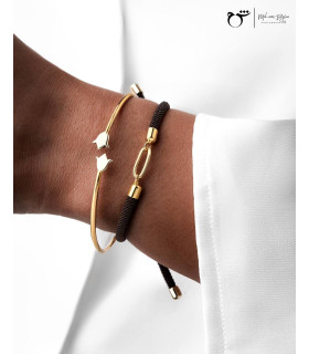 دستبند تک لینک بندی قهوه ای-گالری شیدا مجد