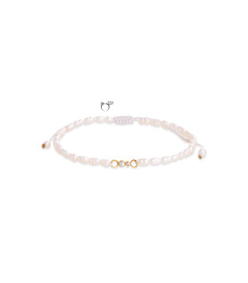 دستبند 2 نگین مروارید ریز