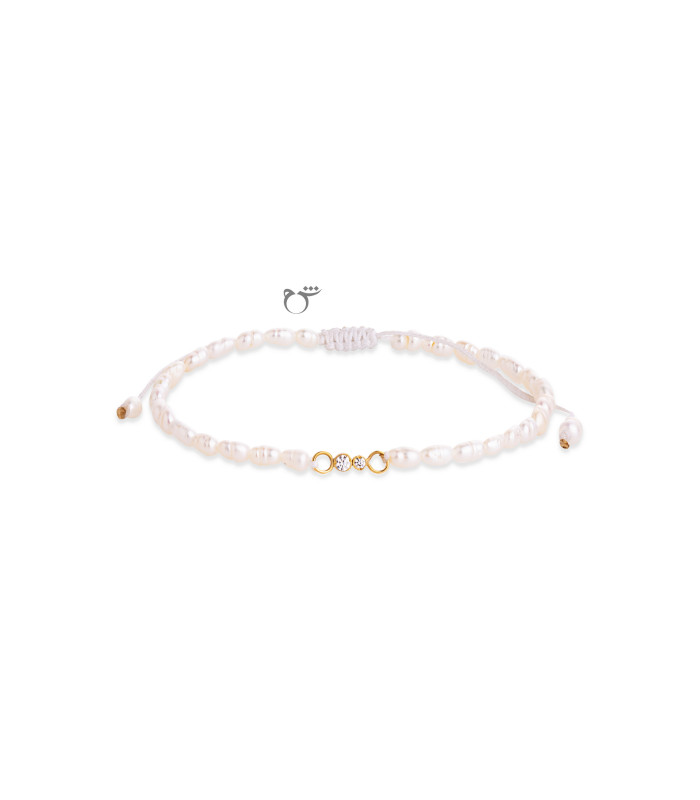 دستبند 2 نگین مروارید ریز