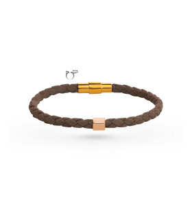 مردانه دستبند مکعب جیر قهوه ای