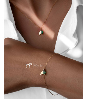 گردنبند برگ تورمالین-گالری شیدا مجد