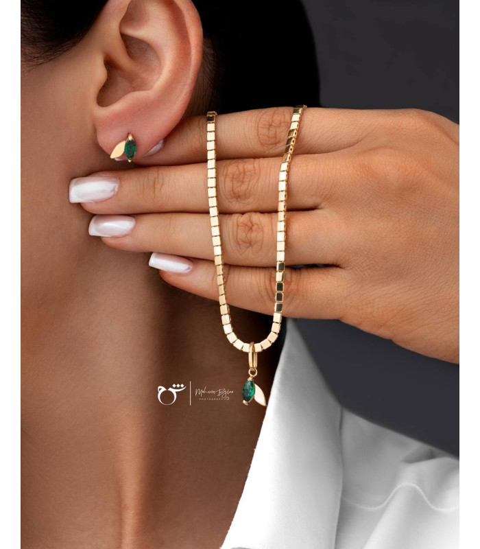 گوشواره برگ تورمالین-گالری شیدا مجد