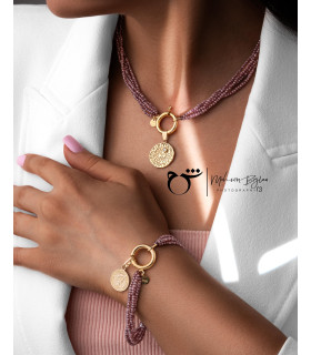 دستبند قفل مدبر سواروسکی پوست پیازی