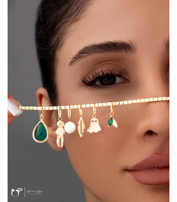 آویز برگ تورمالین-گالری شیدا مجد