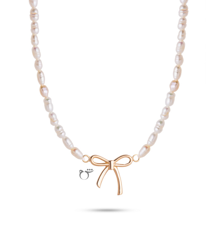 گردنبند پاپیون مروارید ریز