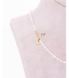 گردنبند پاپیون و مروارید ریز (کج)-گالری طلا شیدا مجد