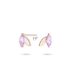 گوشواره میخی طلا طرح برگ بهاری