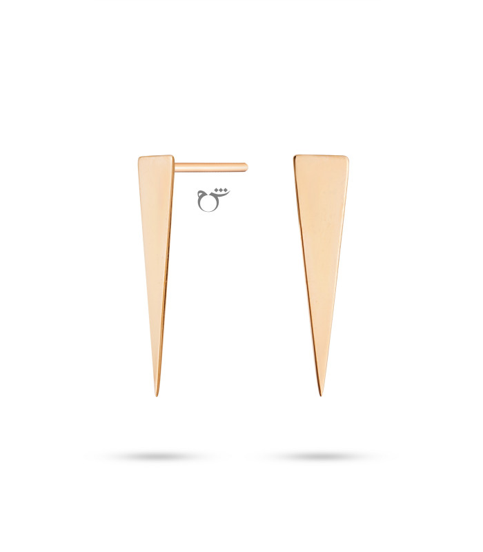 گوشواره میخی طلا طرح مثلث کشیده