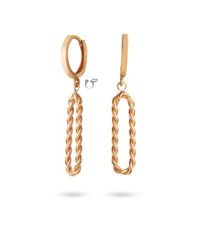 گوشواره حلقه ای طلا طرح اووال یورمن