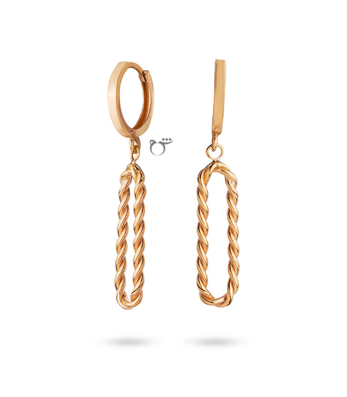 گوشواره حلقه ای طلا طرح اووال یورمن