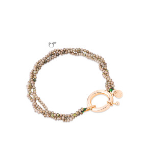 دستبند قفل مدبر سواروسکی سبز
