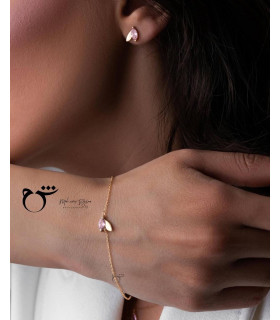 گوشواره میخی طلا طرح برگ بهاری-گالری شیدا مجد