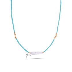 گردنبند البرنارد باروک کشیده حدید آبی