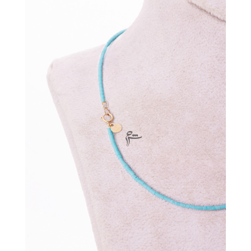 گردنبند طلا طرح البرنارد باروک کشیده حدید آبی-گالری شیدا مجد