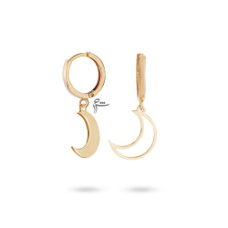 گوشواره حلقه ای طلا طرح ماه پر و خالی-گالری شیدا مجد