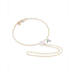 دستبند طلا طرح تمیمه رز سفید-گالری شیدا مجد