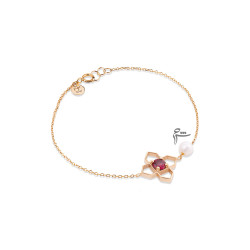 دستبند طلا طرح چلیپا و مروارید