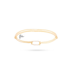 دستبند بیضی تراش نخی لمه زرد