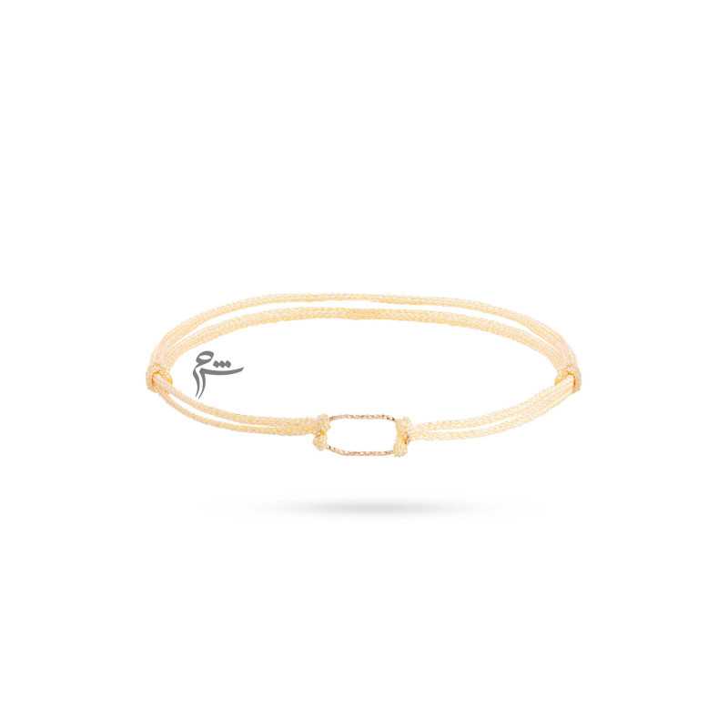 دستبند بیضی تراش نخی لمه زرد