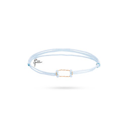 دستبند طلا طرح بیضی تراش نخی لمه آبی روشن-گالری شیدا مجد