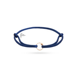 دستبند طلا طرح آلبرتا نخی ابریشم سورمه ای